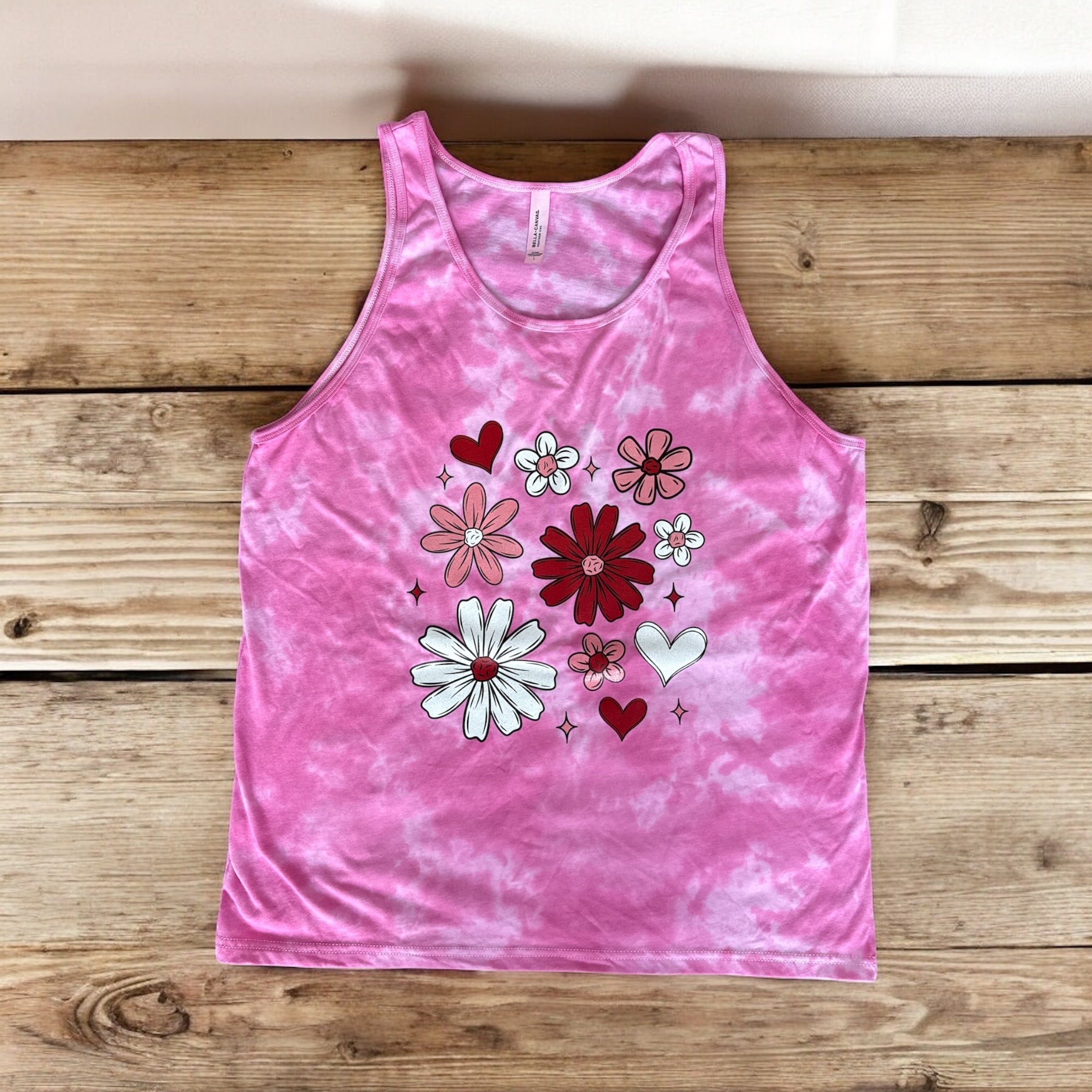 Floral and Heart Tank Top