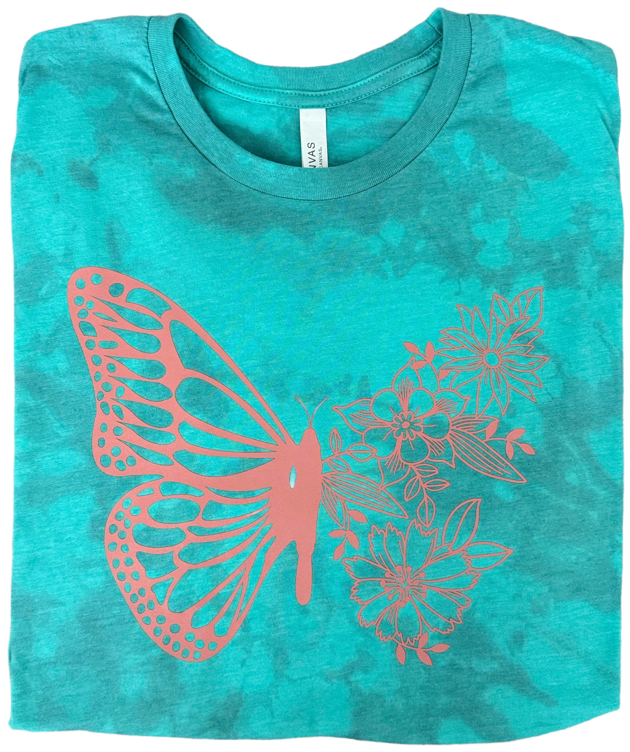 Floral Butterfly Tie Dye T Shirt