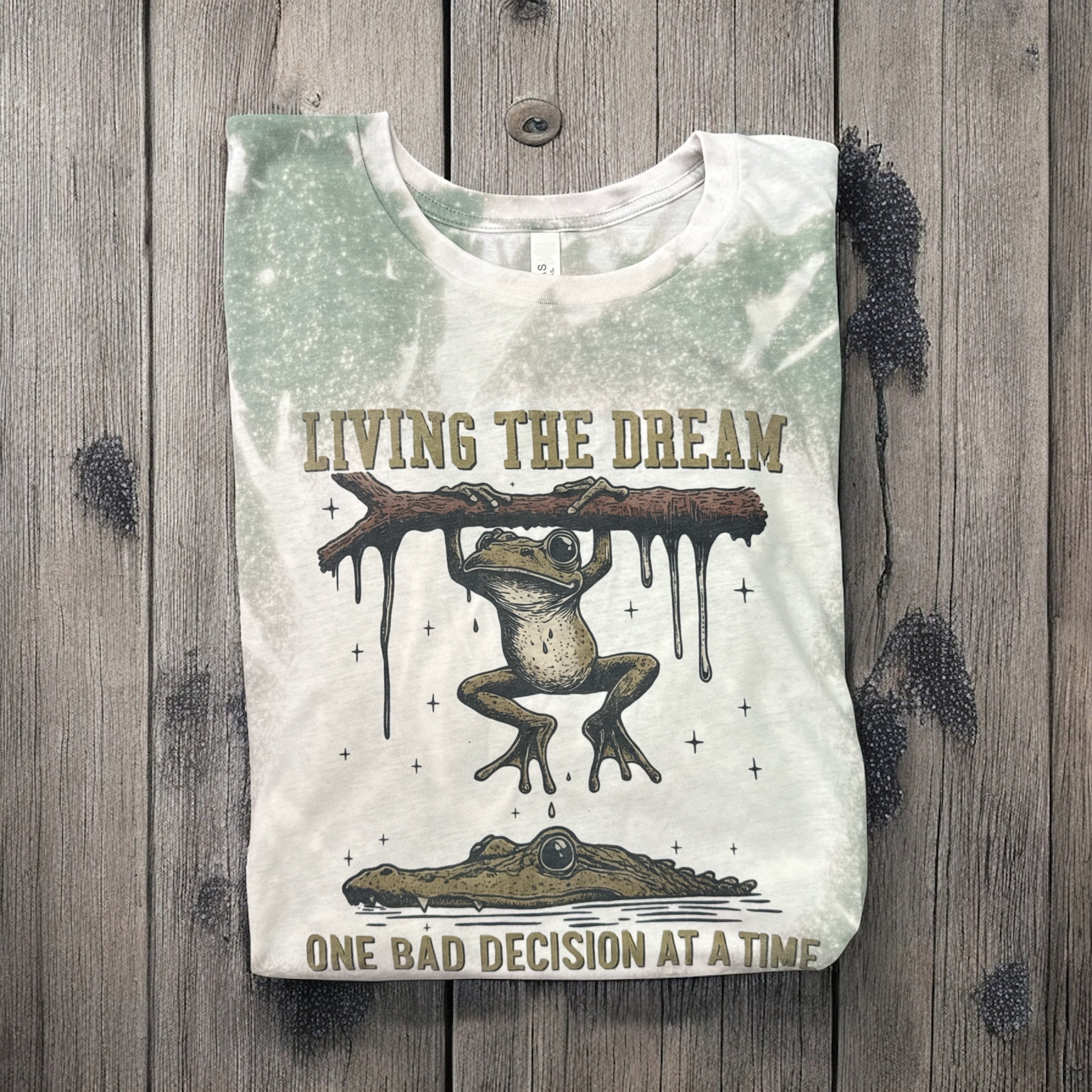 Living The Dream Bleached T Shirt