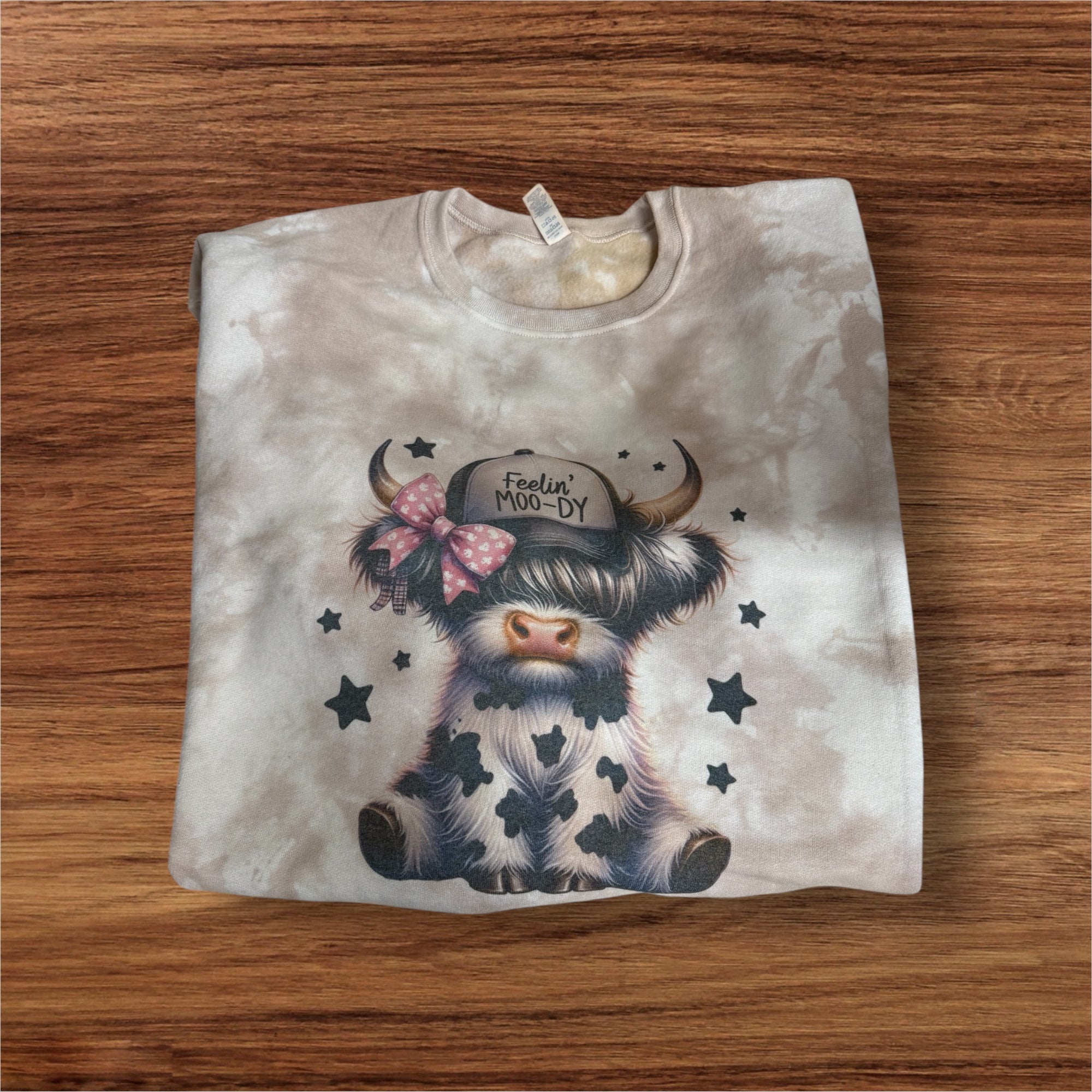 Feelin Moody Star and Cow Sweatshirt