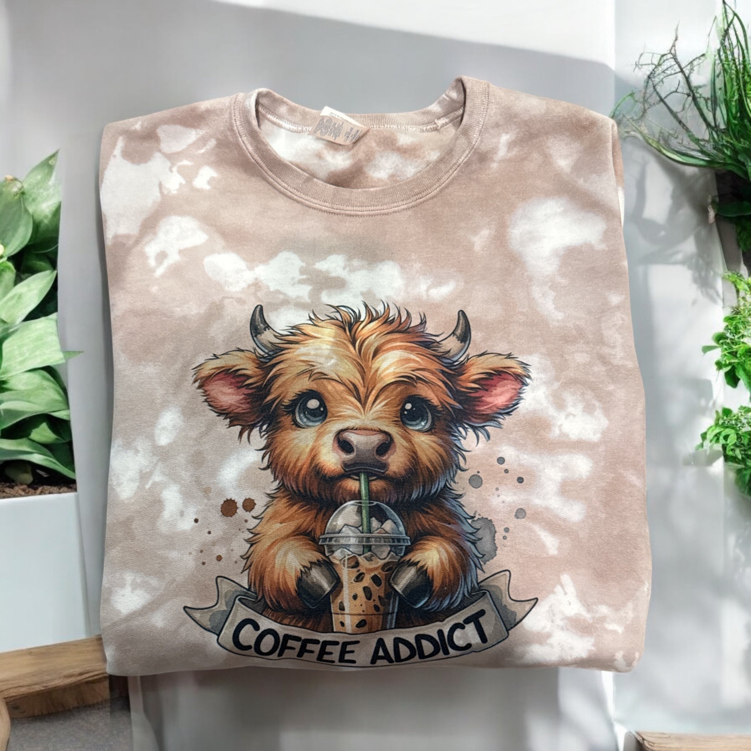 Coffe Addict Highland Cow Sweatshirt