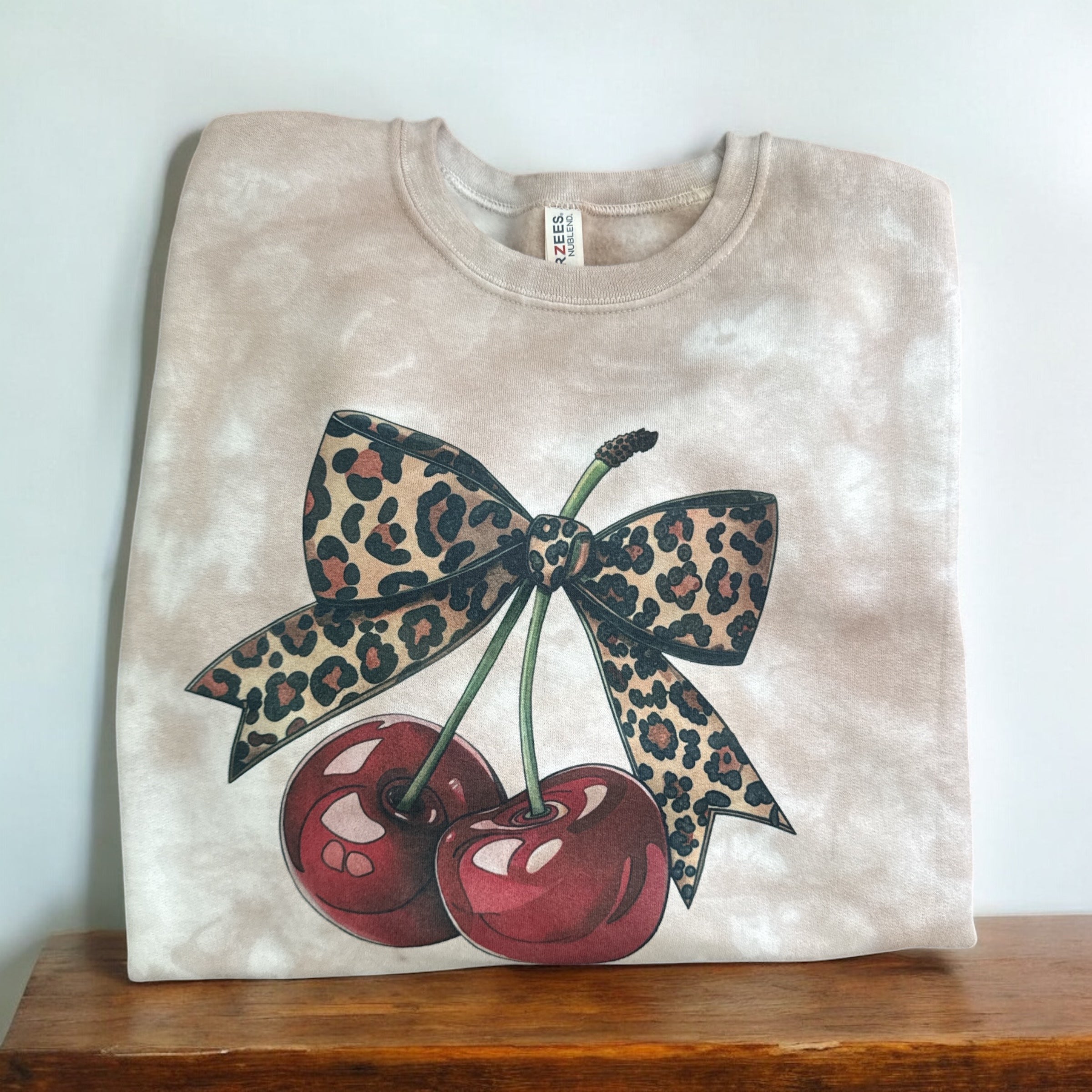 Cherry Leopard Bow Sweatshirt
