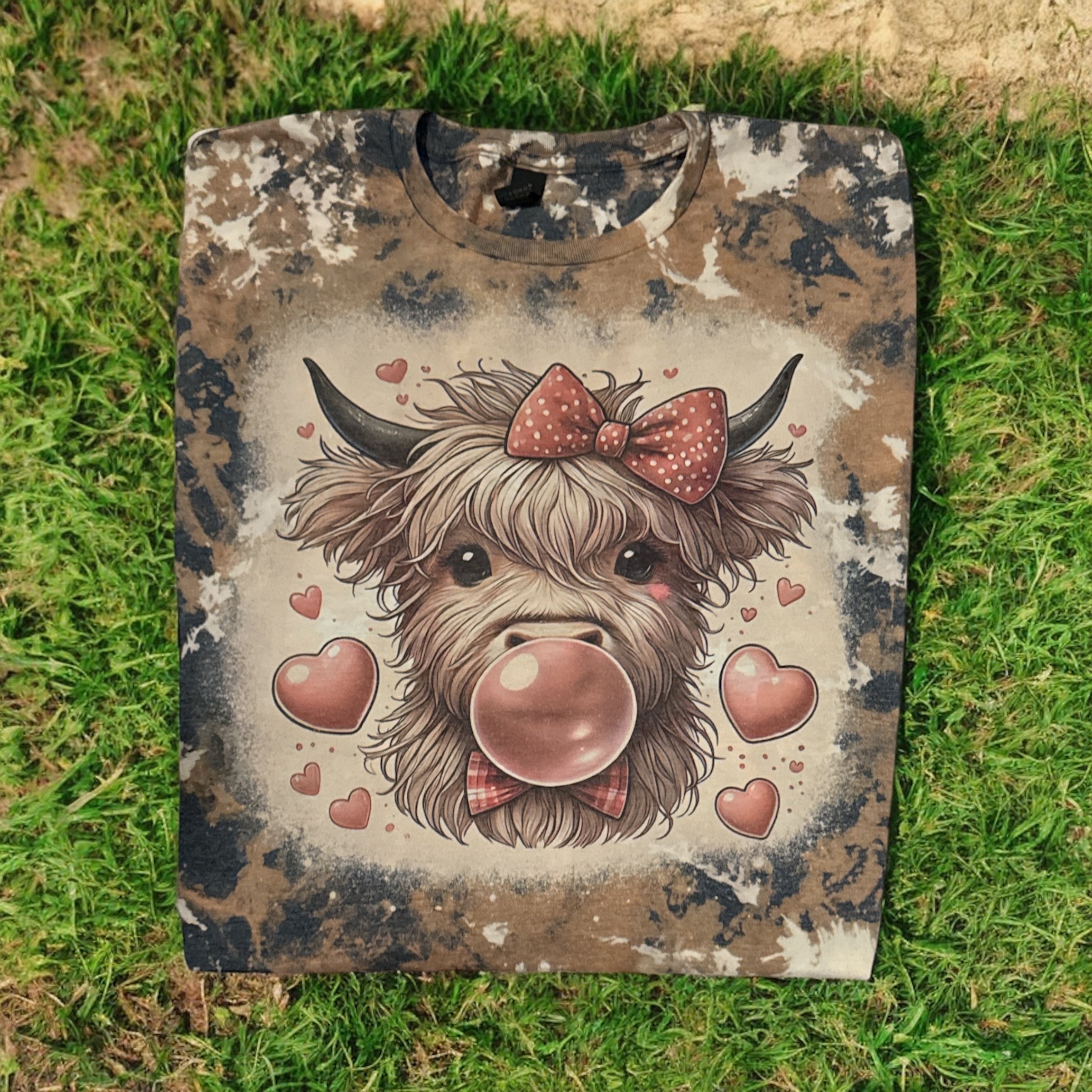 Bubblegum Cow Cowhide T Shirt