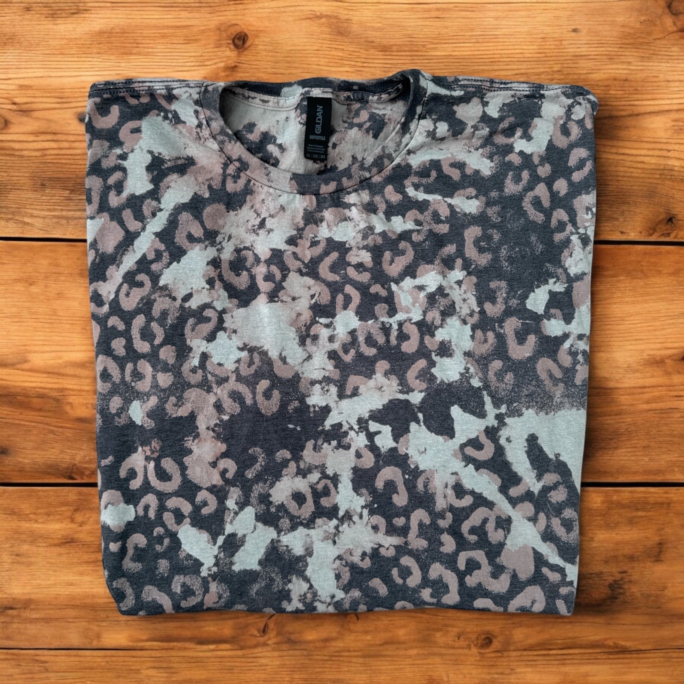 Light Gray Leopard Print T Shirt