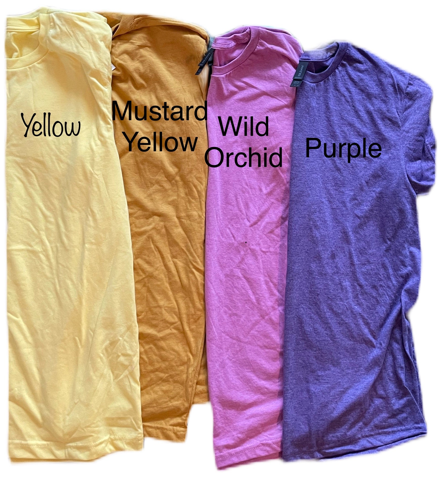 T Shirt Colors We Offer