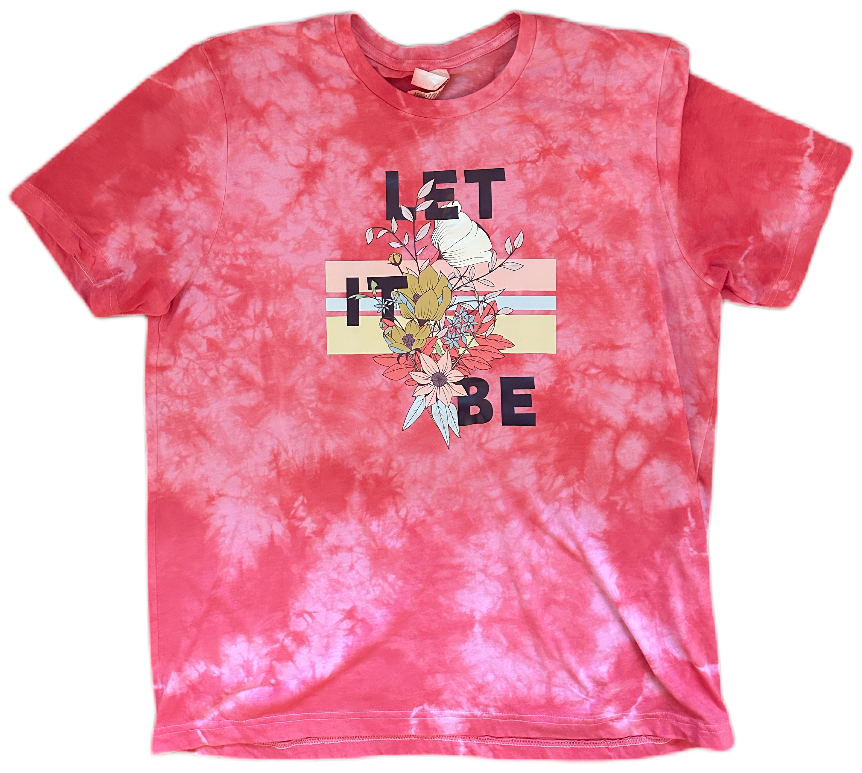 Let It Be Floral Tie Dye Tee