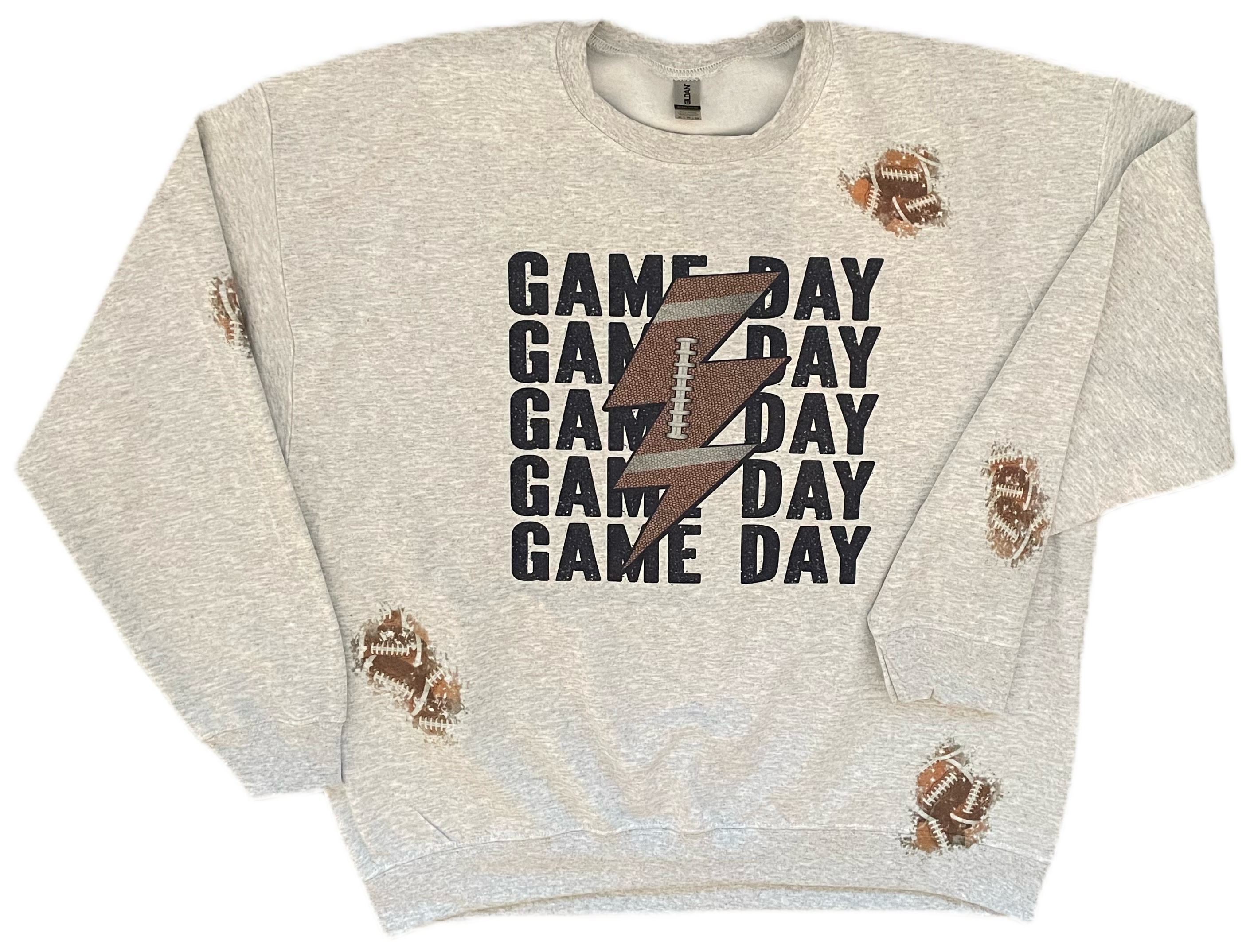 Game Day Football Sweatshirt with Football patches