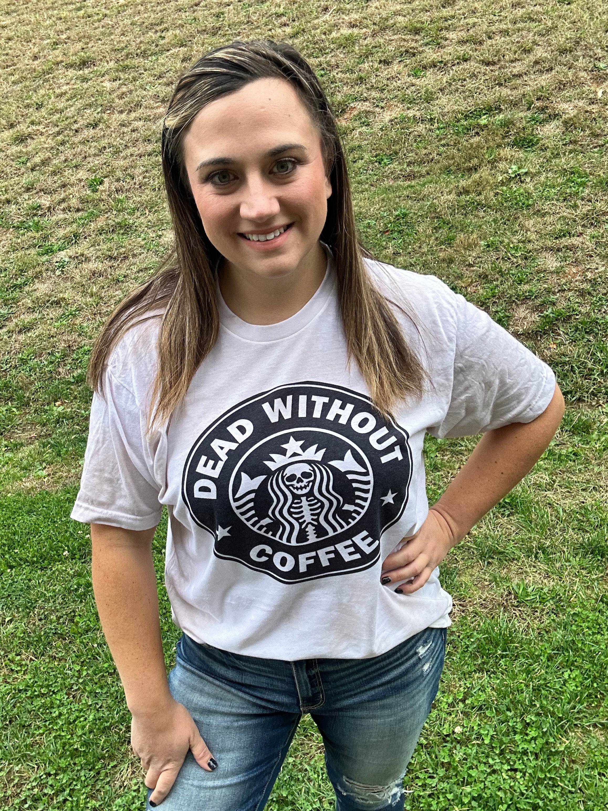 Dead Without Coffee Tie Dye Tee