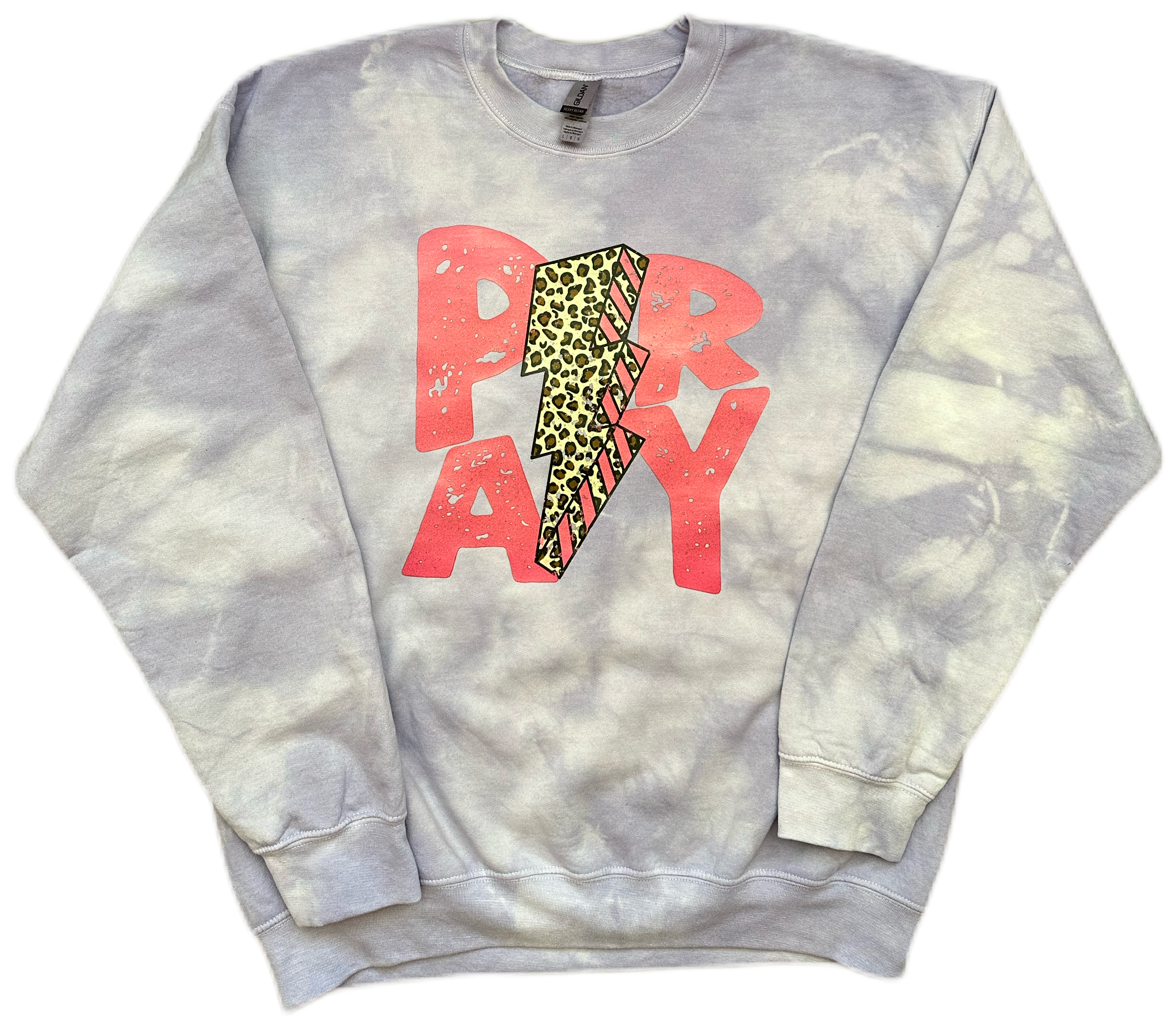 Pray Lightening Bolt Tie Dye Sweatshirt
