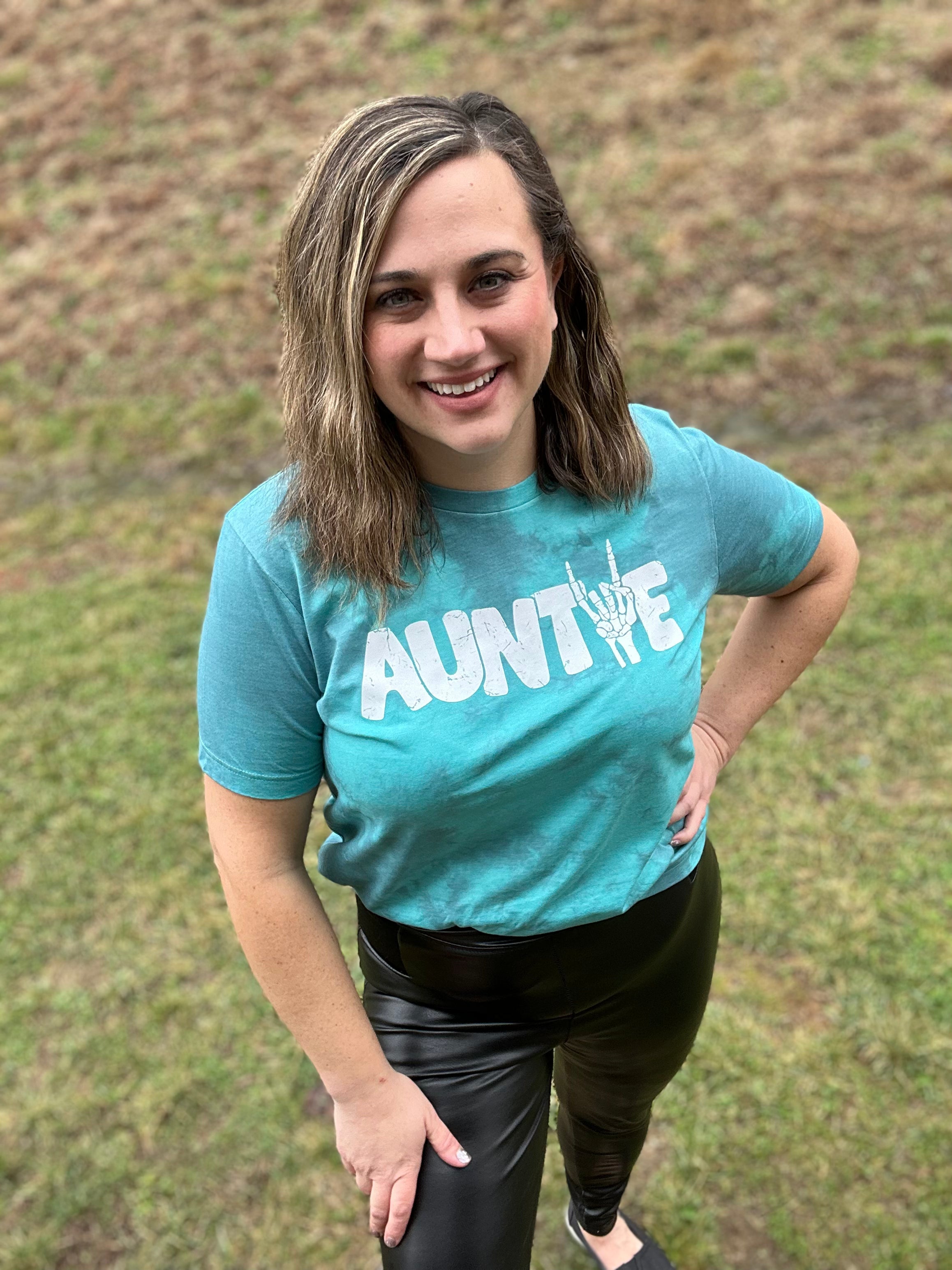 Auntie Peace Sign Tie Dye Tee