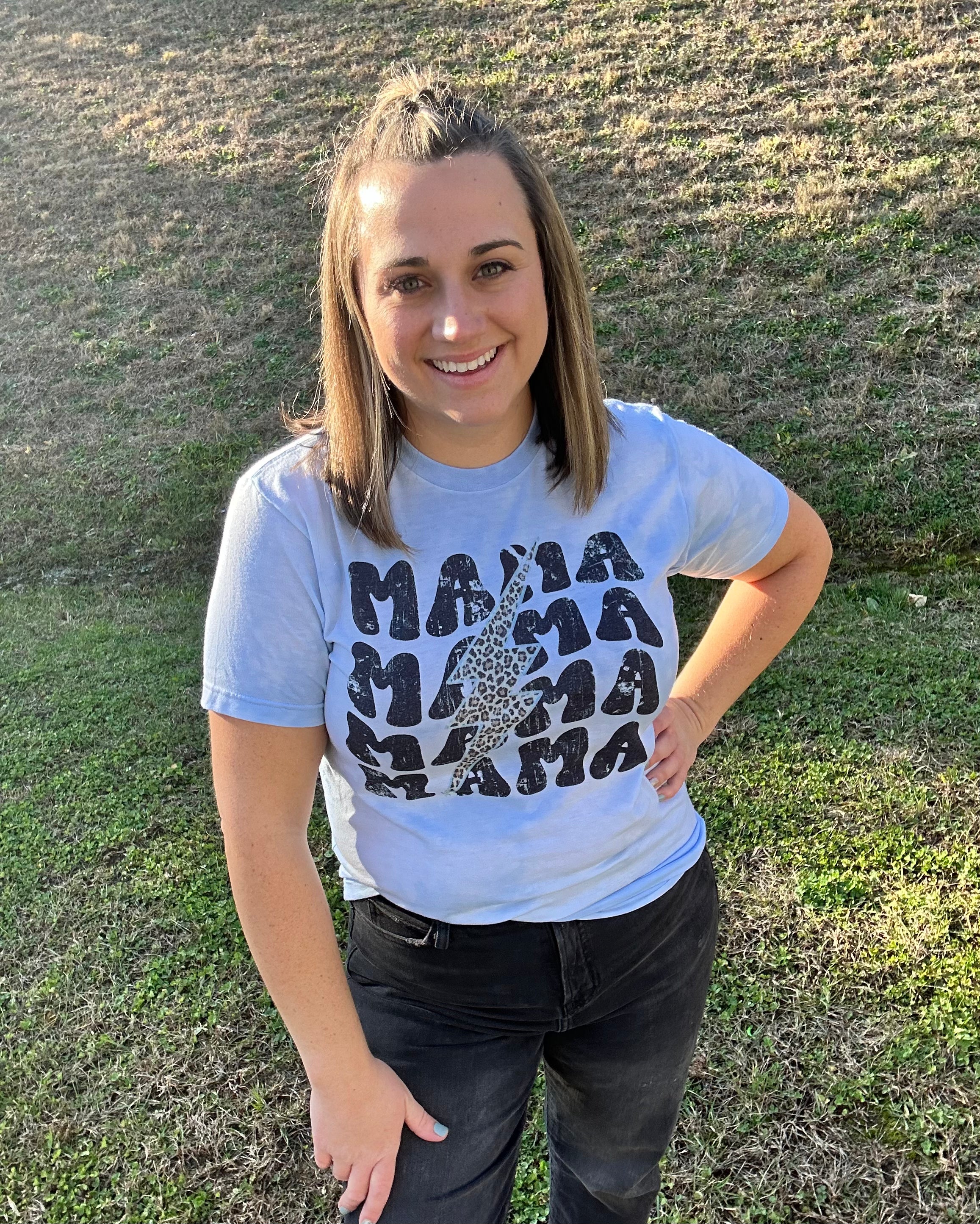 Mama Lightning Bolt Tie Dye Tee