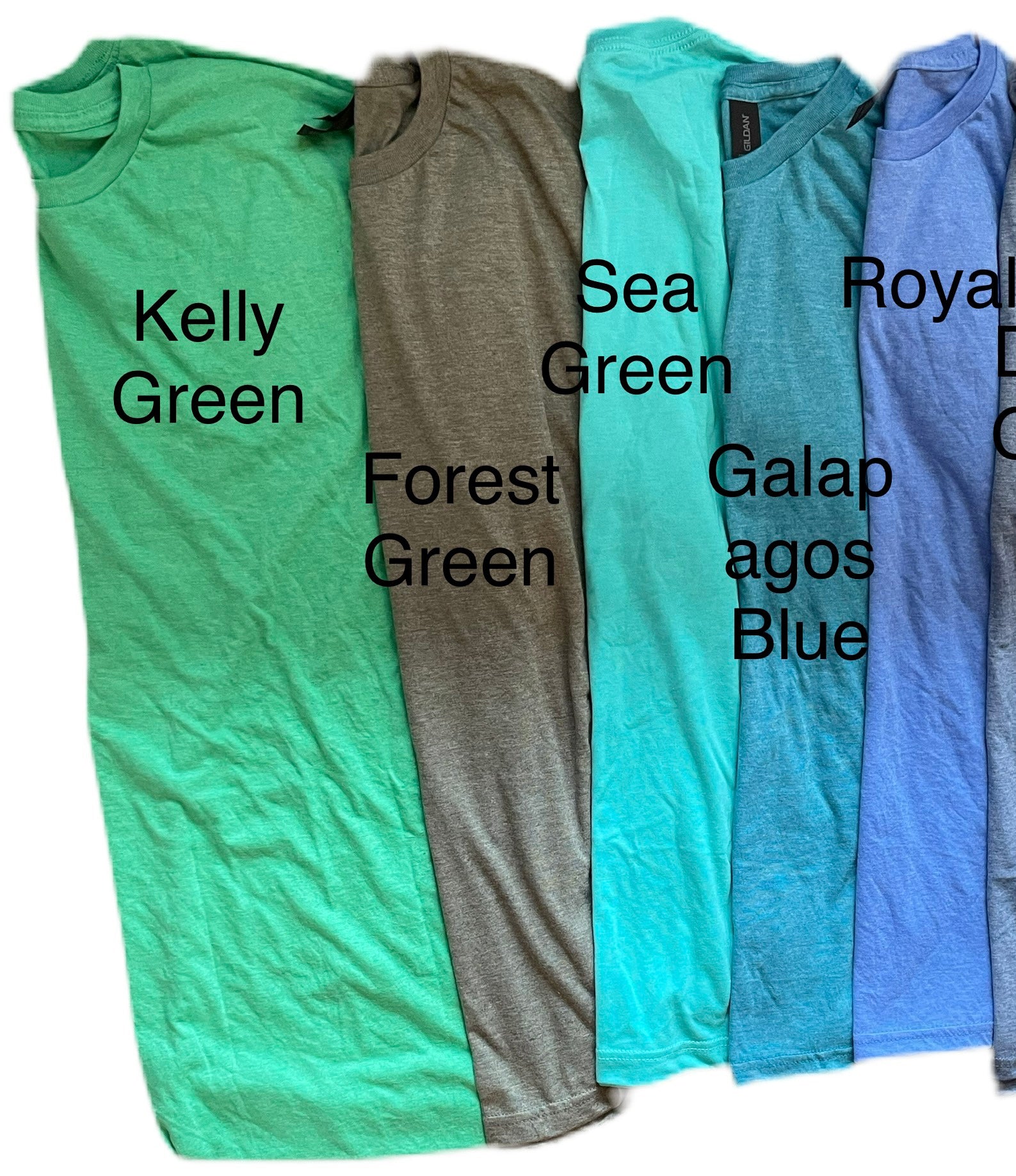 T Shirt Colors We Offer