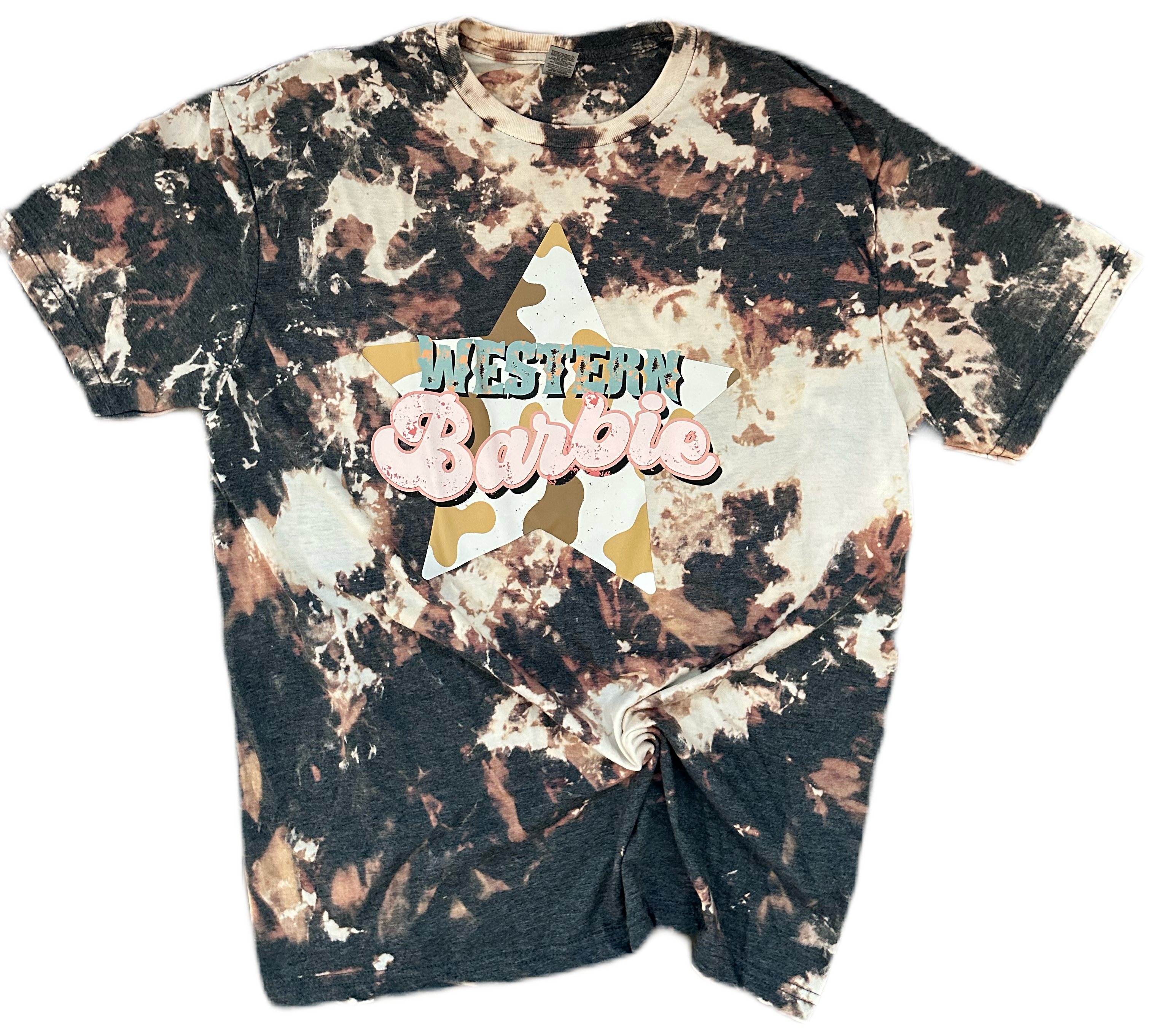 Western Barbie Cow Print Tee