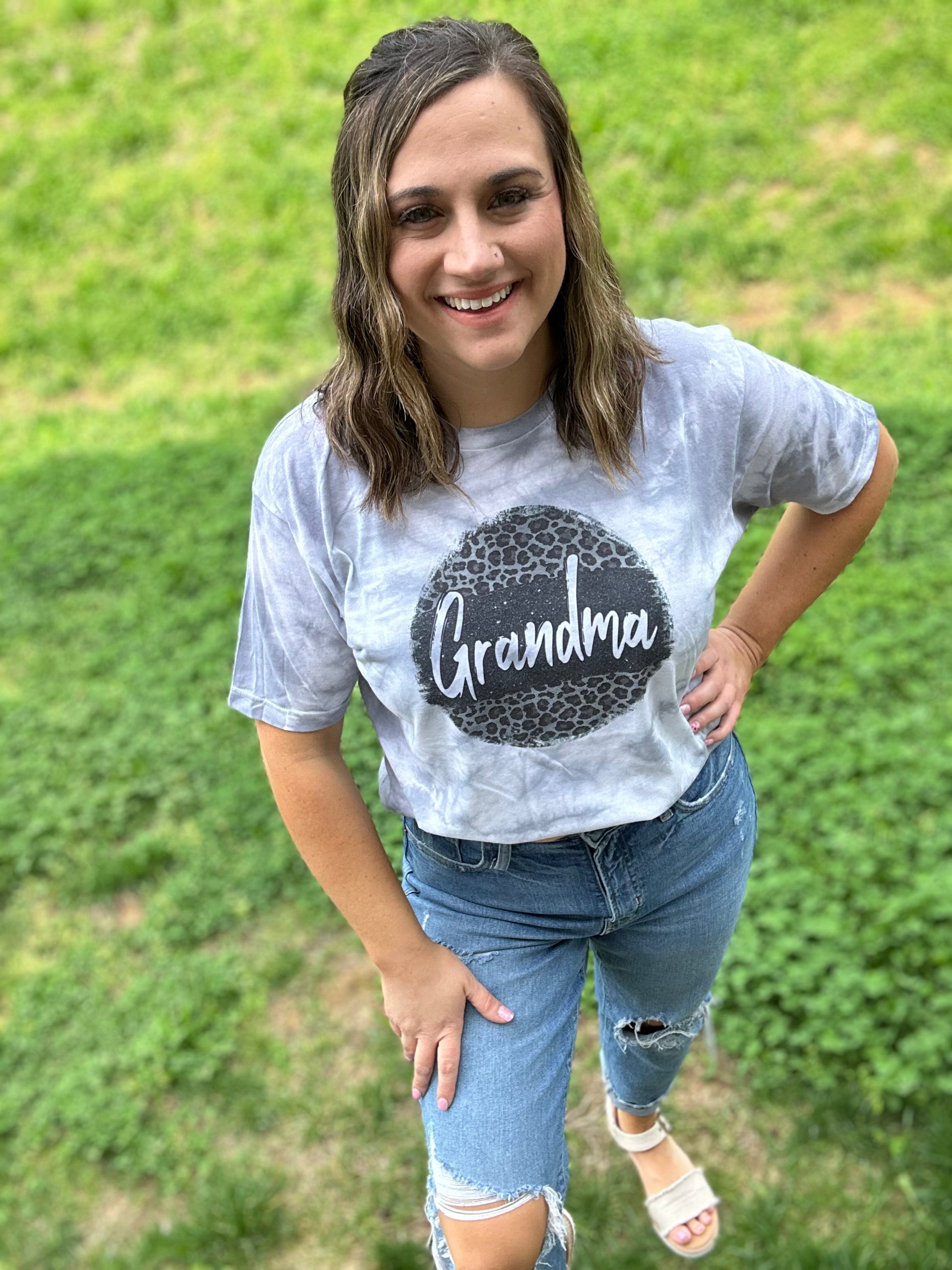 Leopard Grandma Tie Dye Tee (more options below)