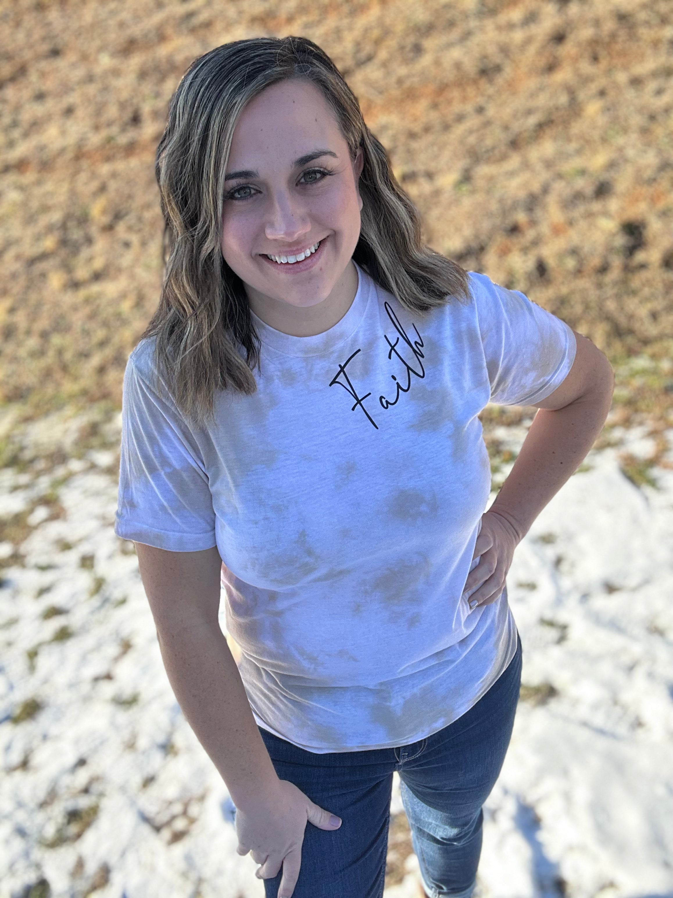 Faith Collar Design Tie Dye Tee