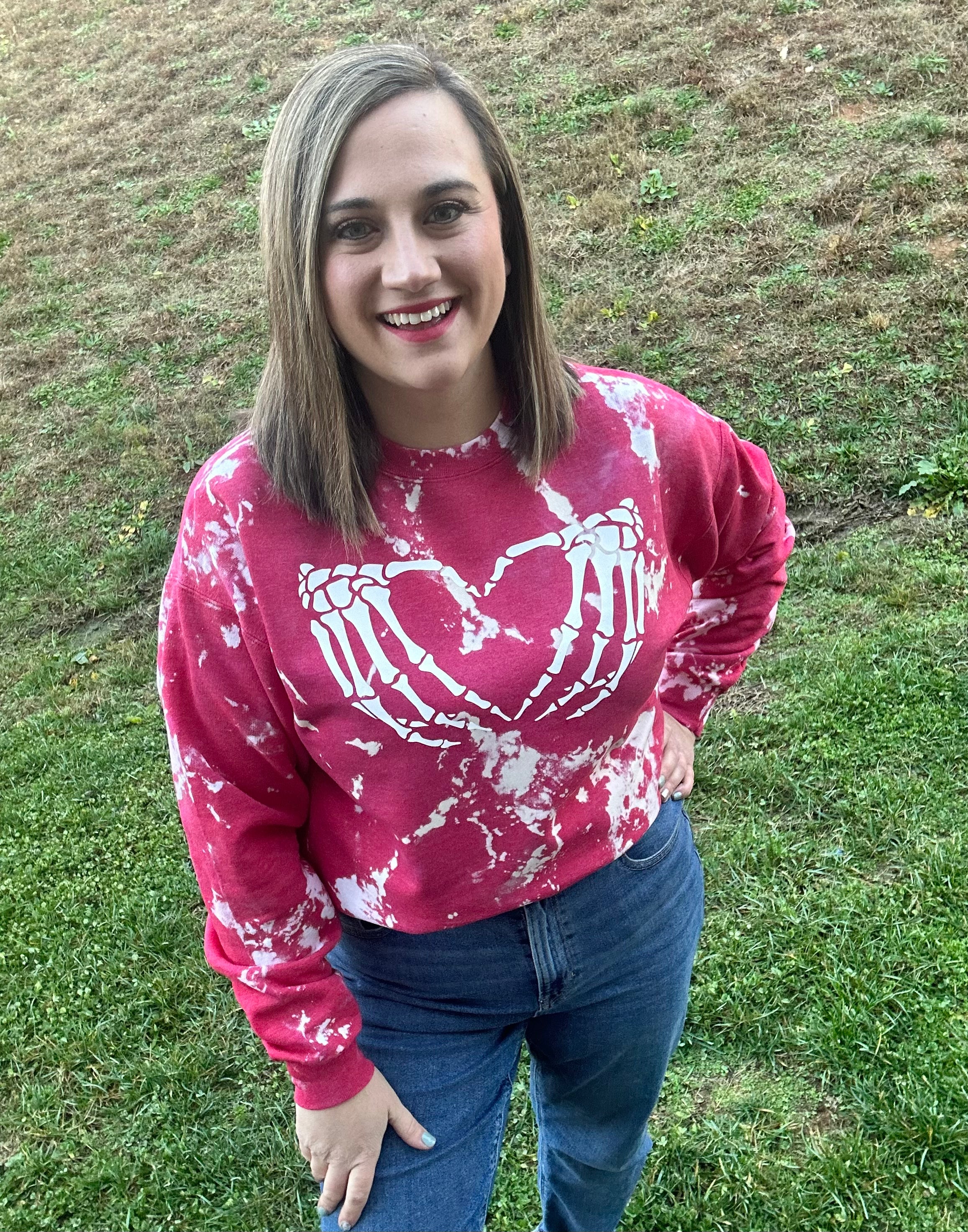 Skeleton Heart Hands Sweatshirt