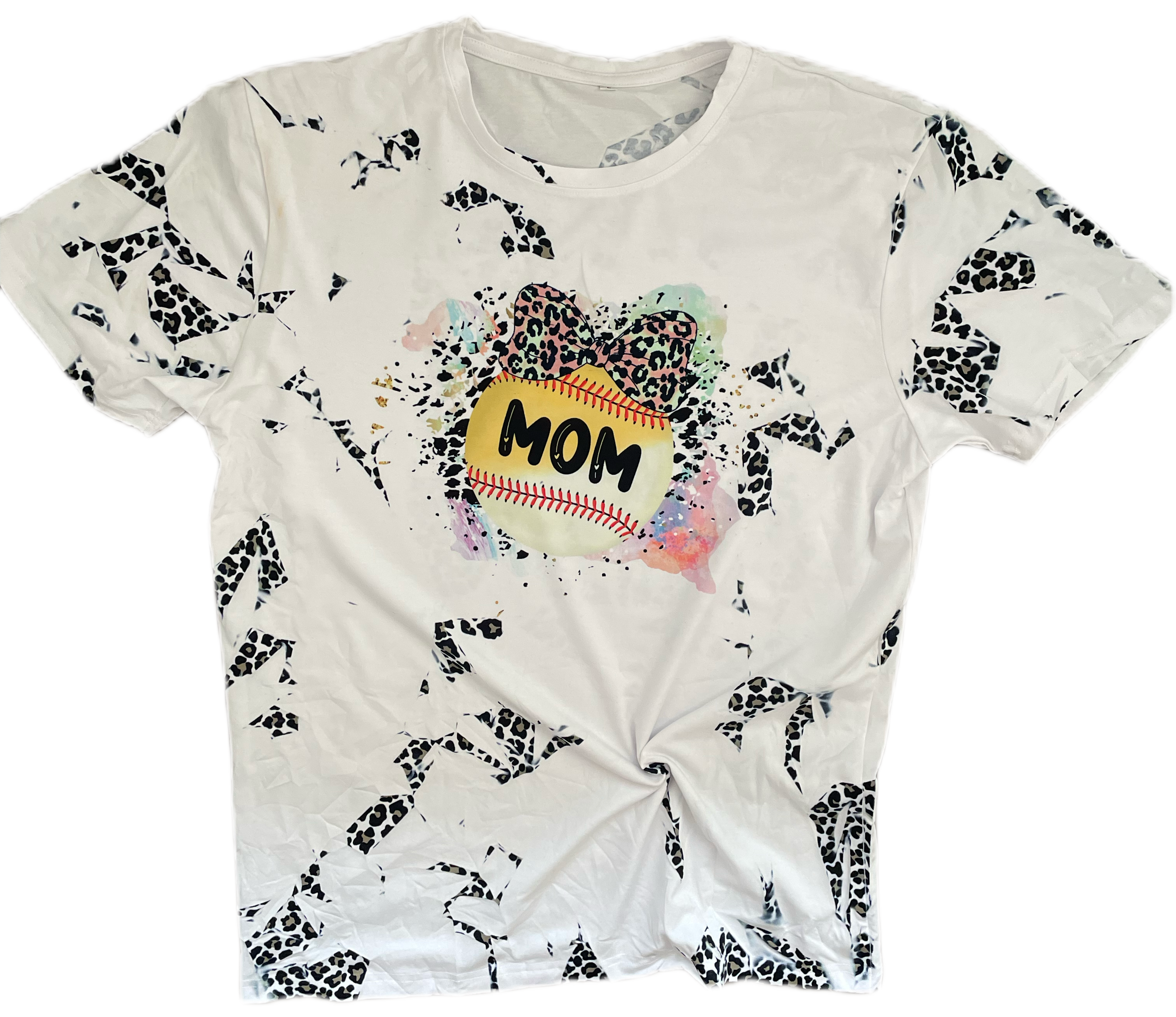Softball Mom Shatter Leopard Tee