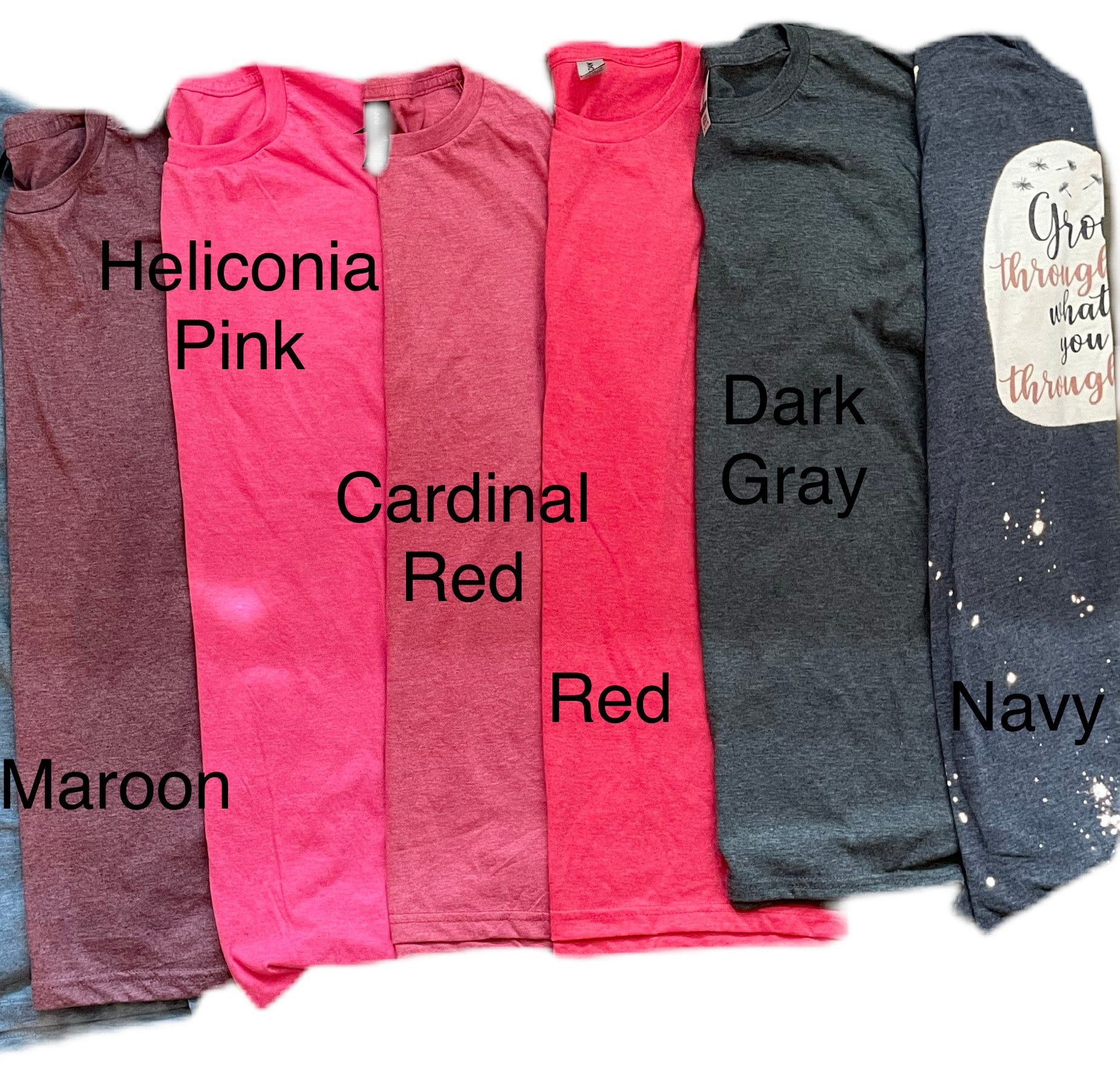 T Shirt Colors We Offer