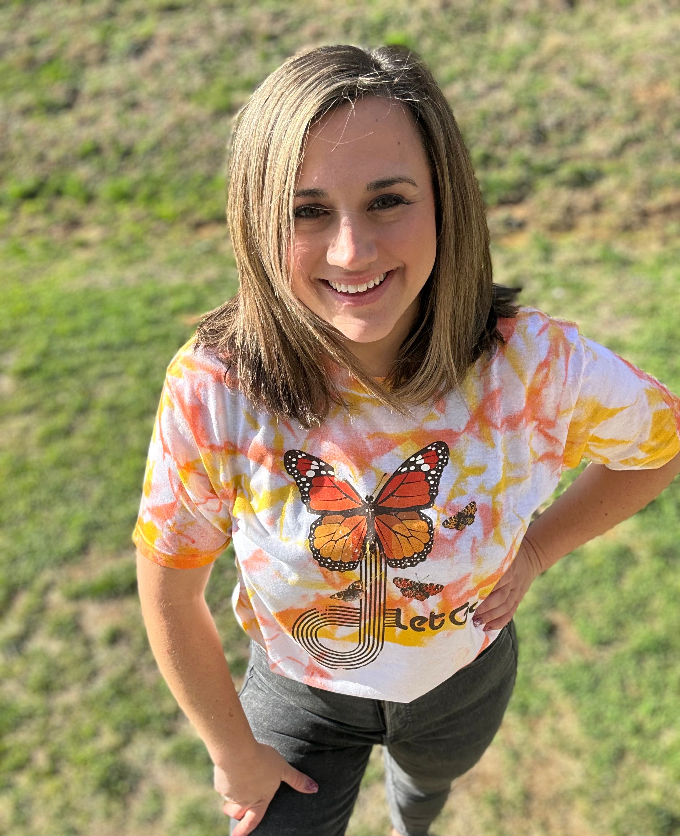 Let Go Butterfly Tie Dye Tee