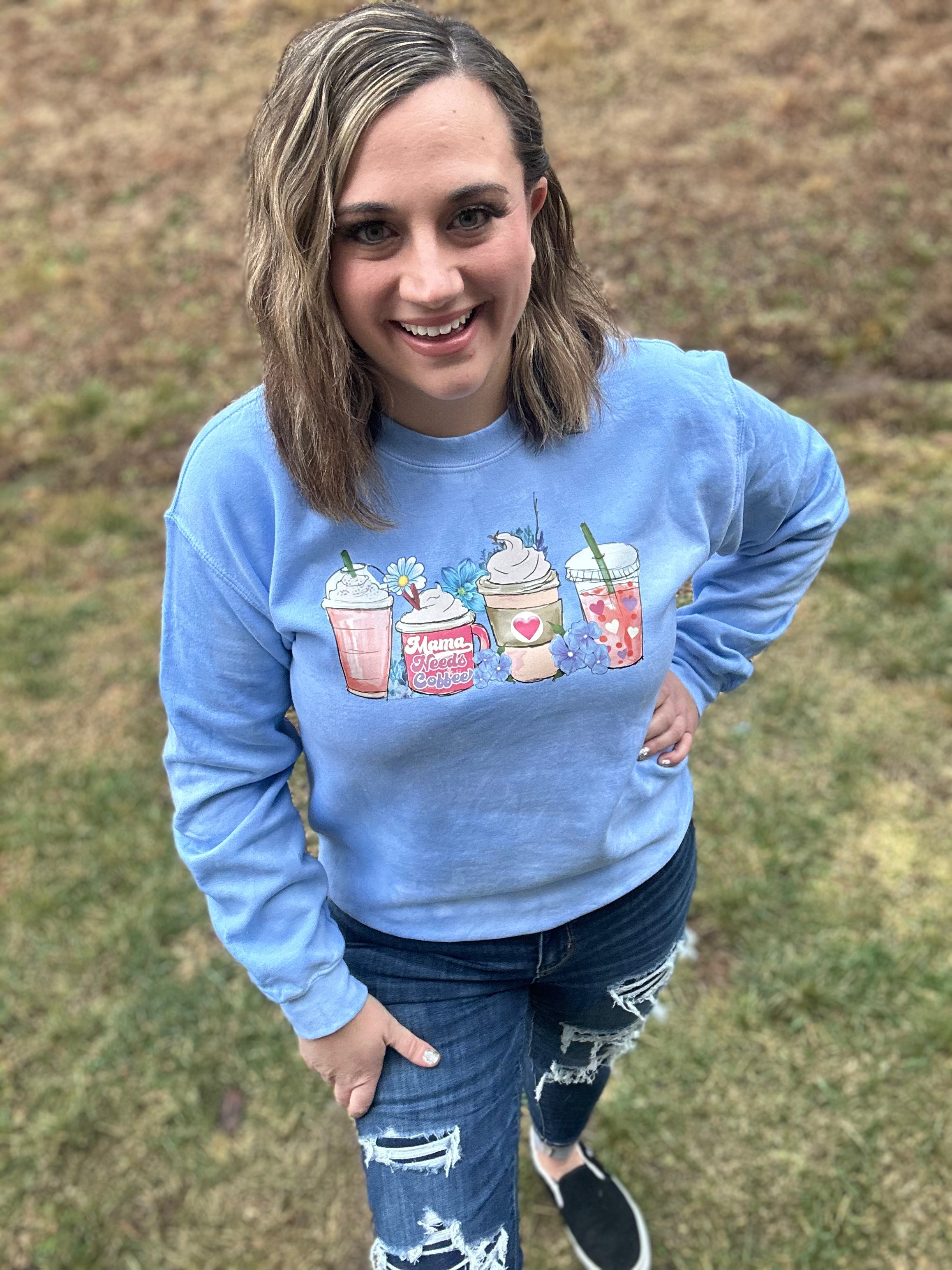 Mama Needs Coffee Tie Dye Sweatshirt