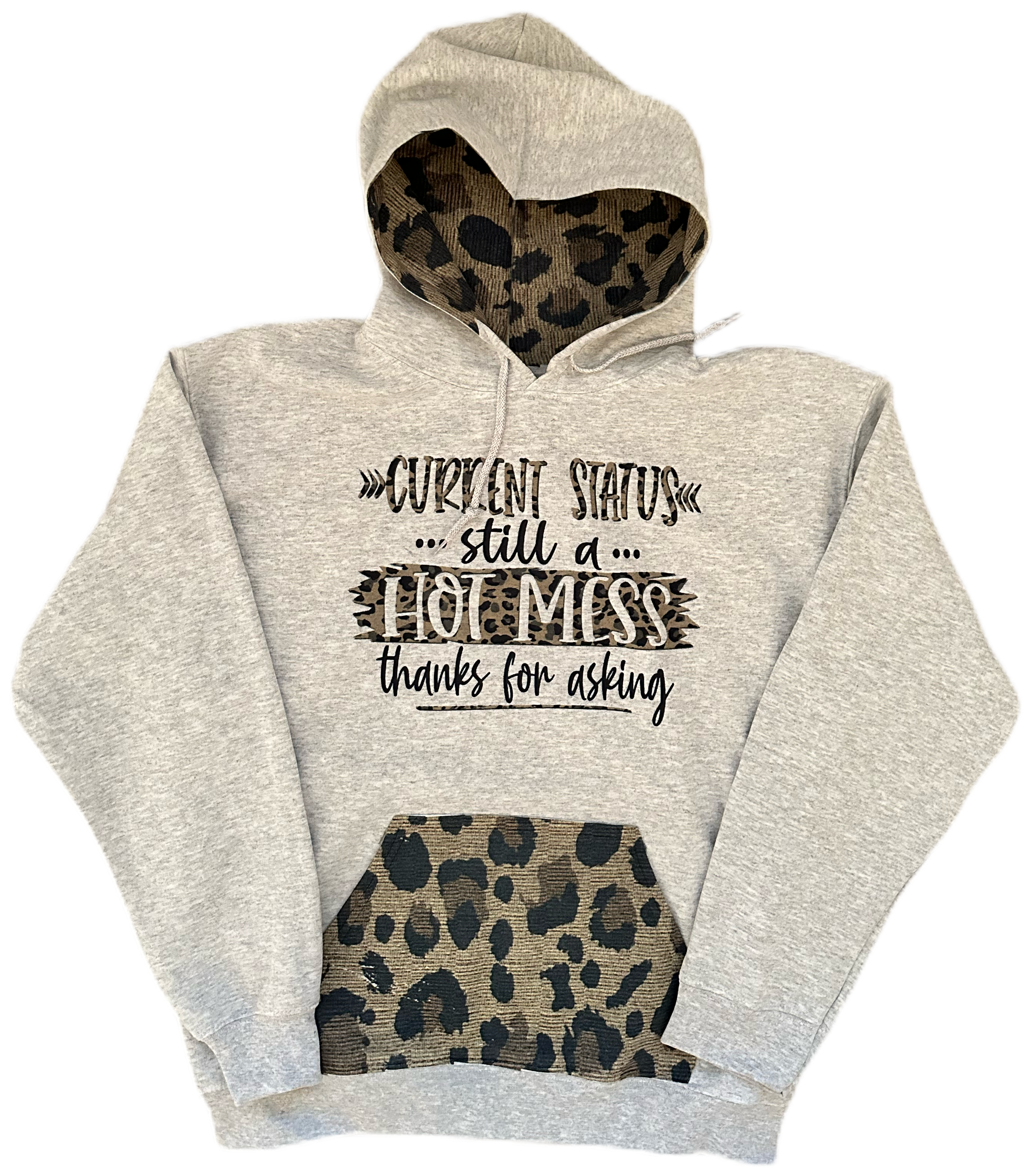 Current Status Leopard Print Hooded Sweatshirt